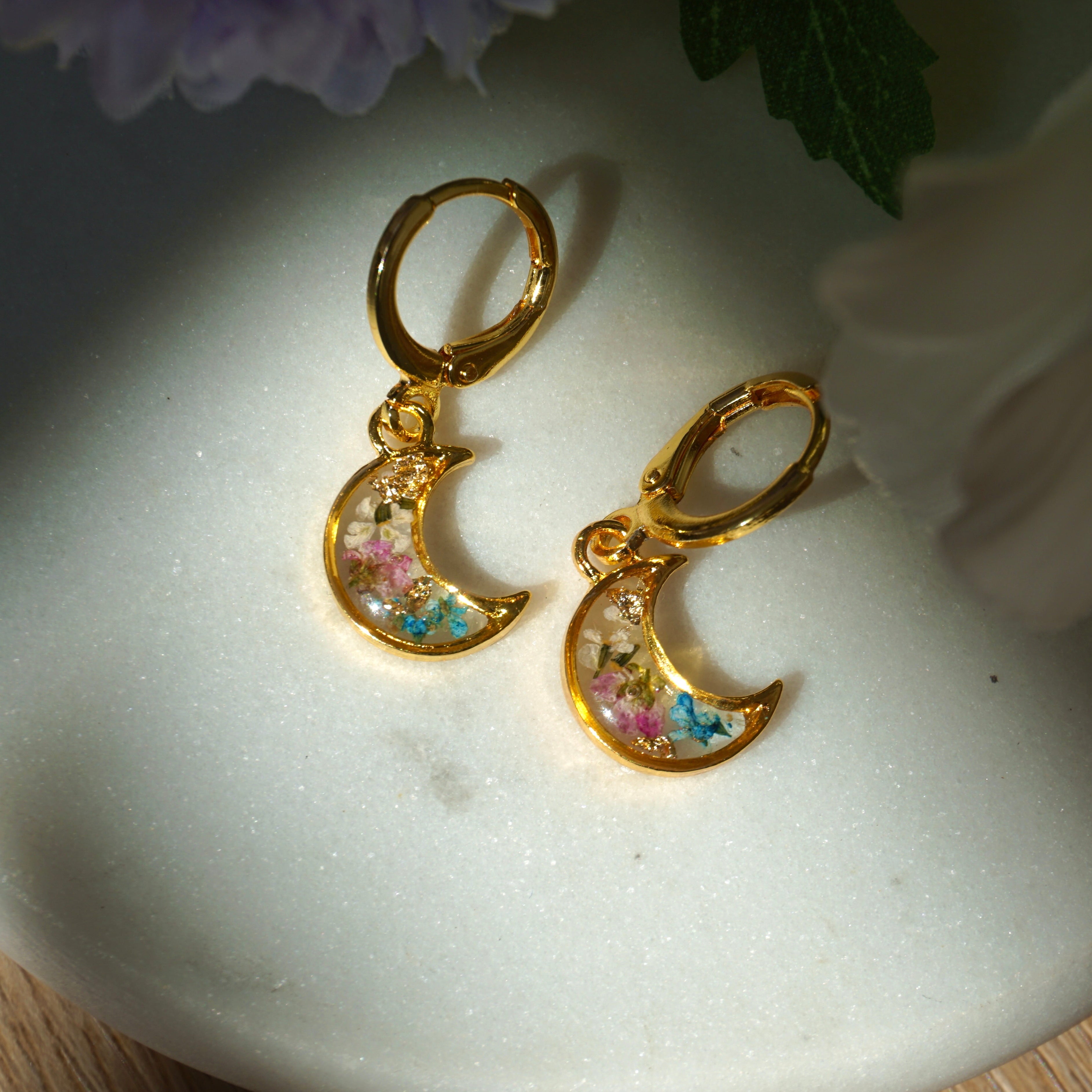 crescent floral hoops