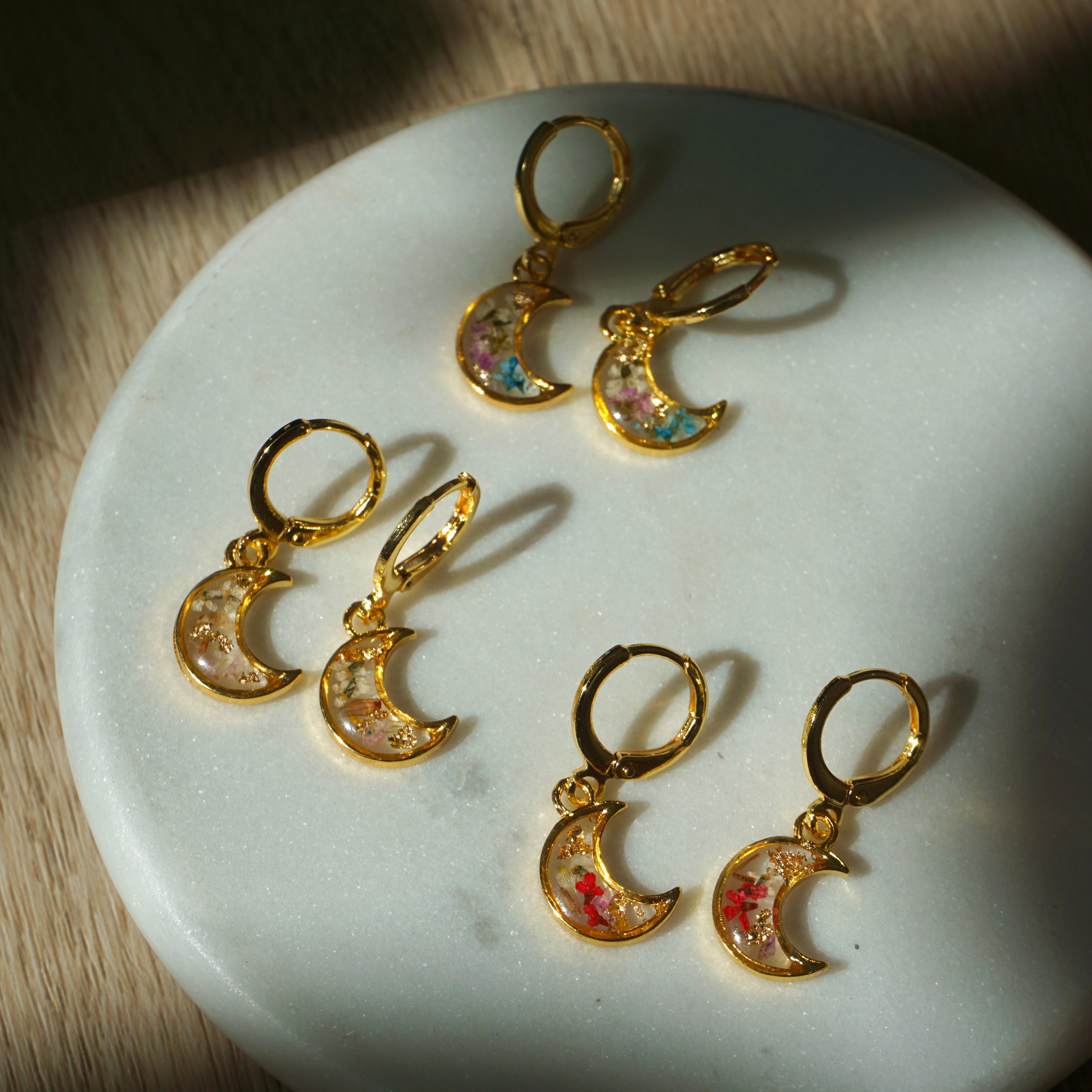 crescent floral hoops