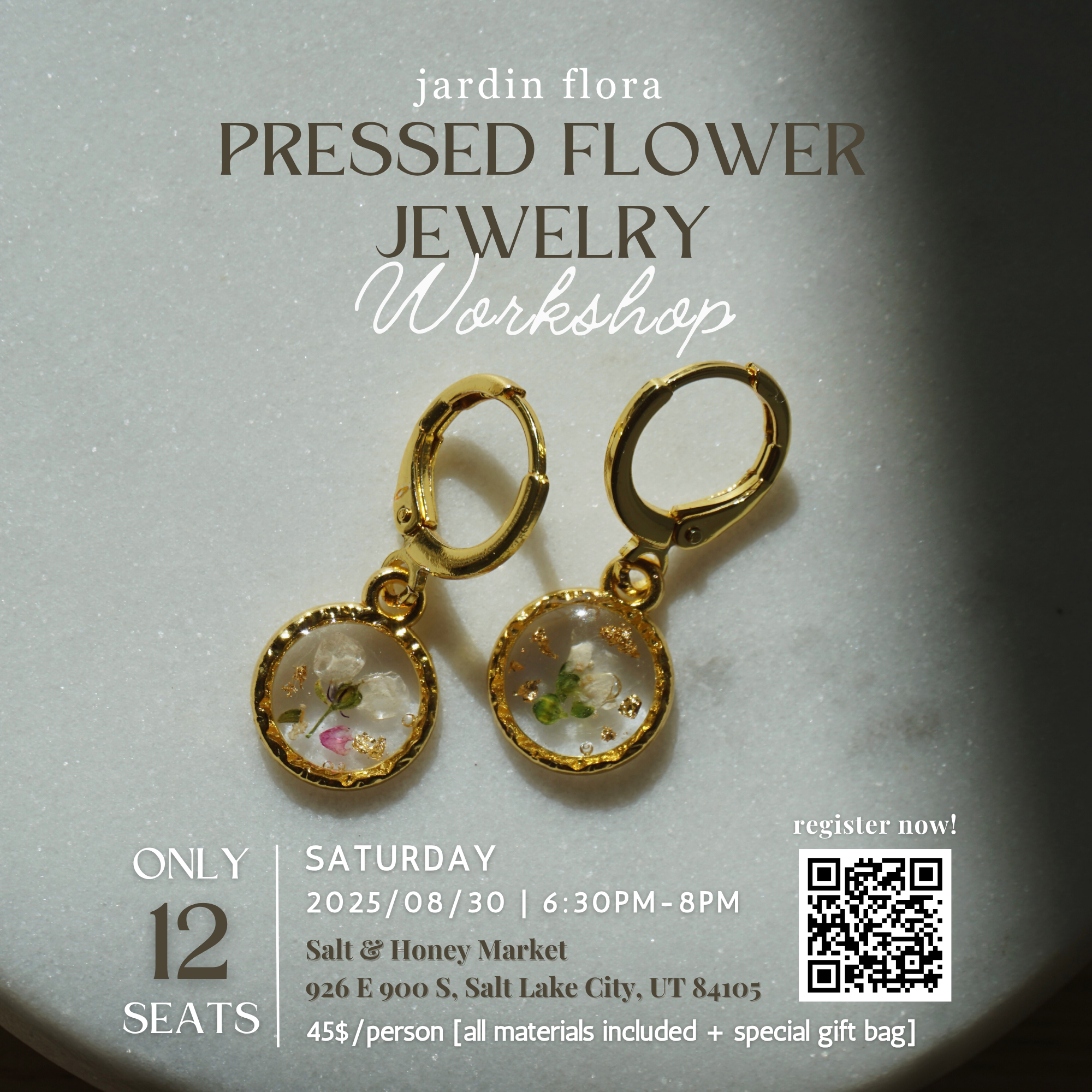 Pressed Flower Jewelry Workshop