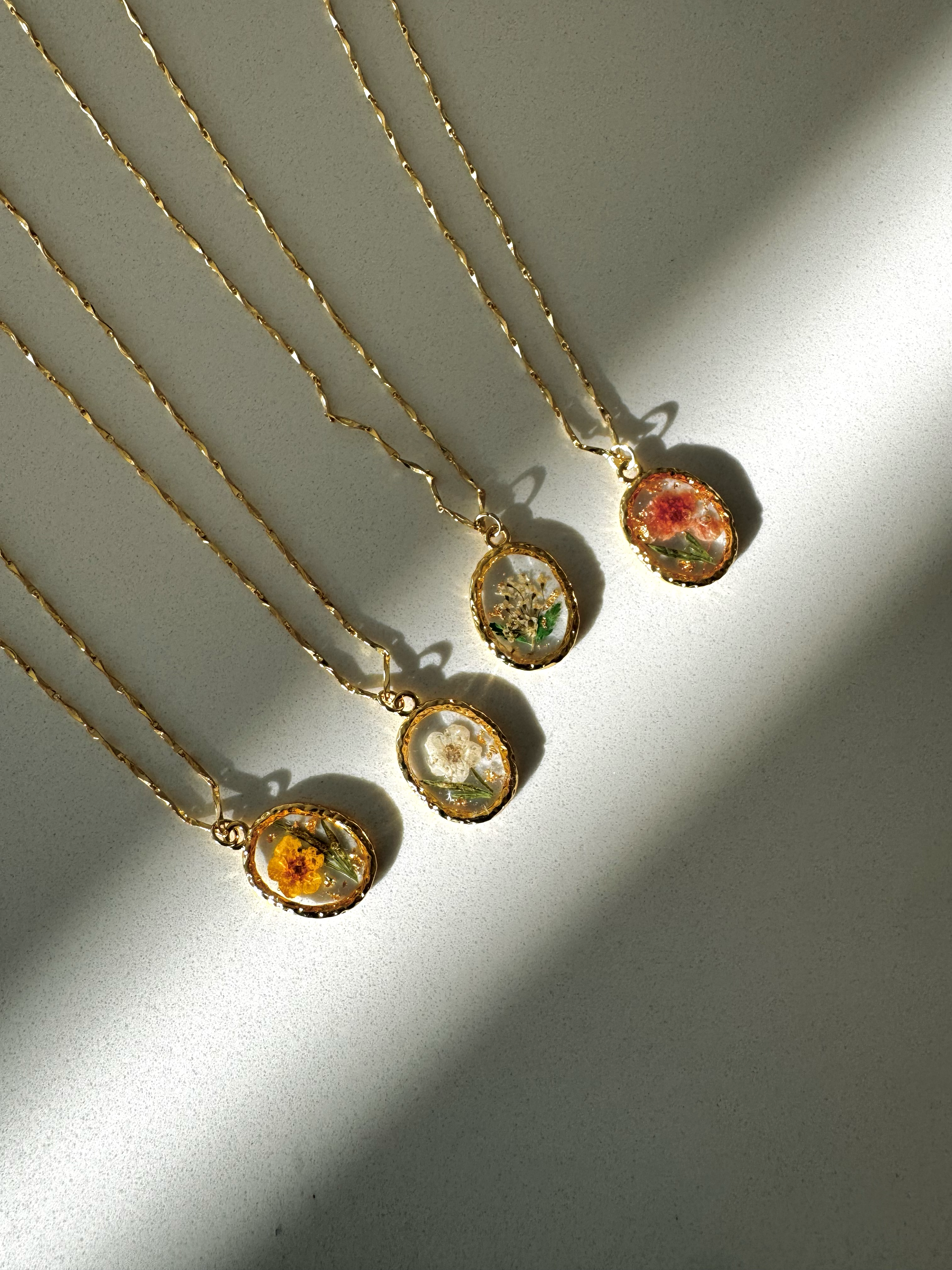 spring birth month floral necklace