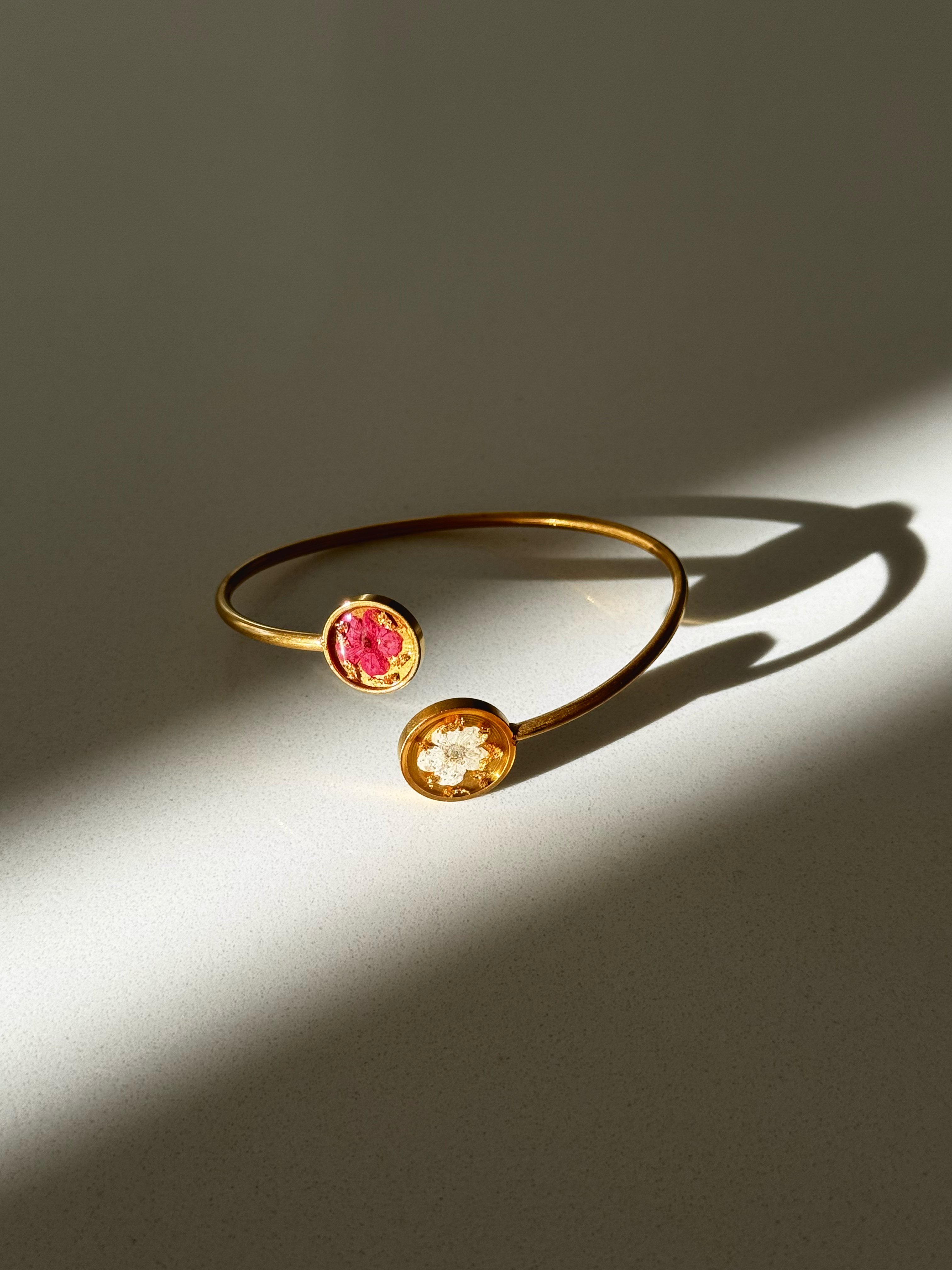 double pressed flower bracelet