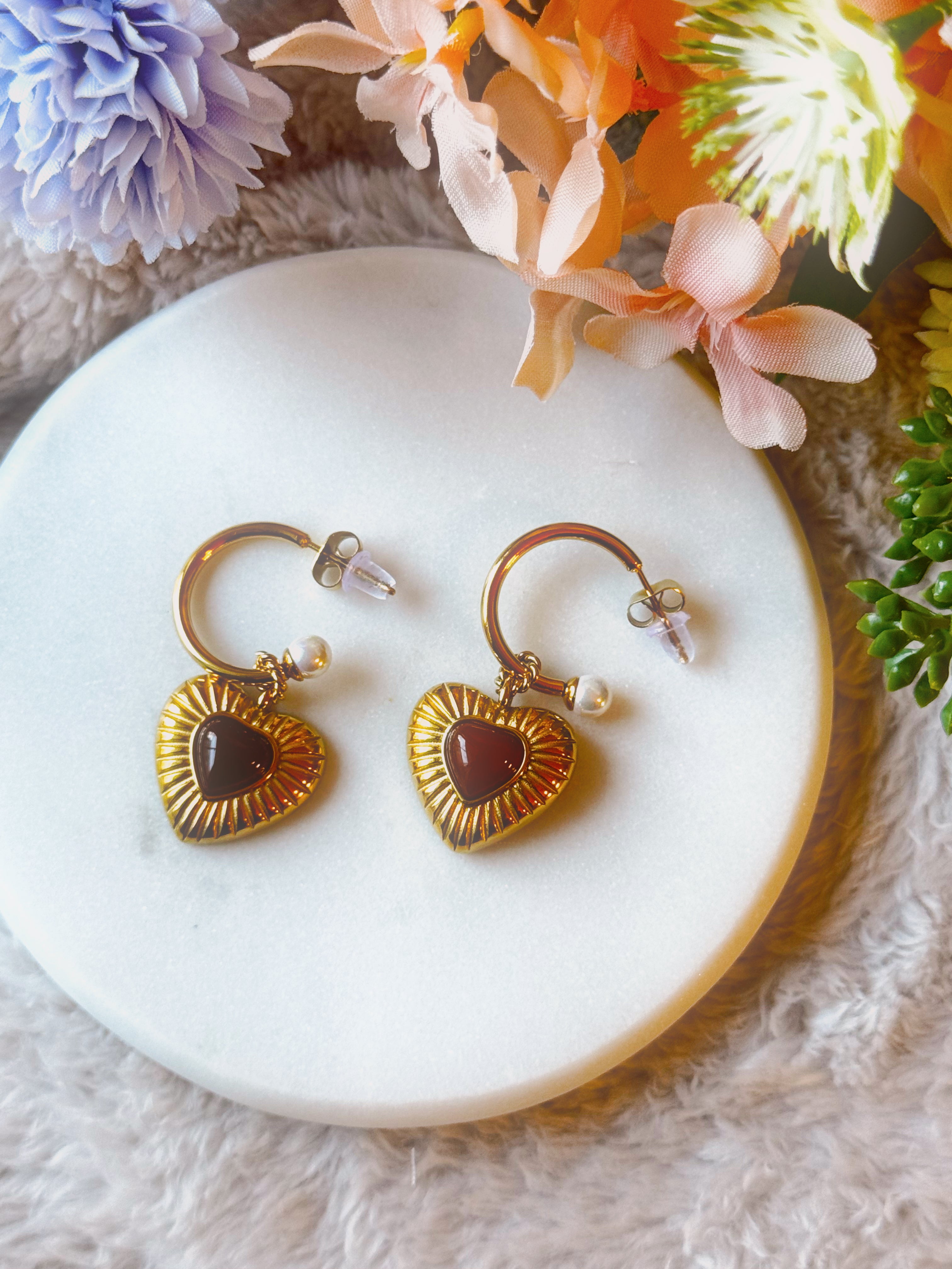 royal hearts earrings