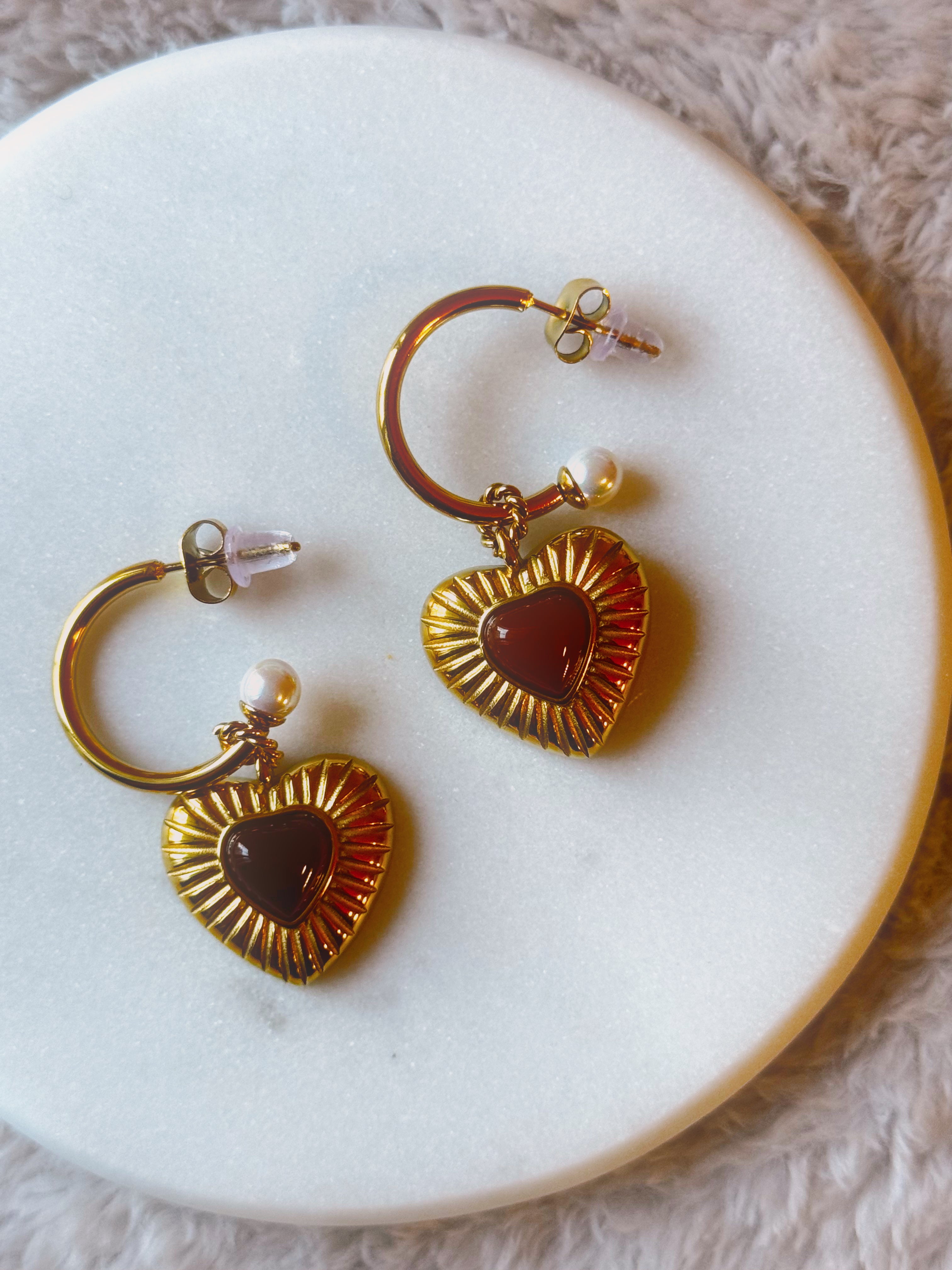 royal hearts earrings