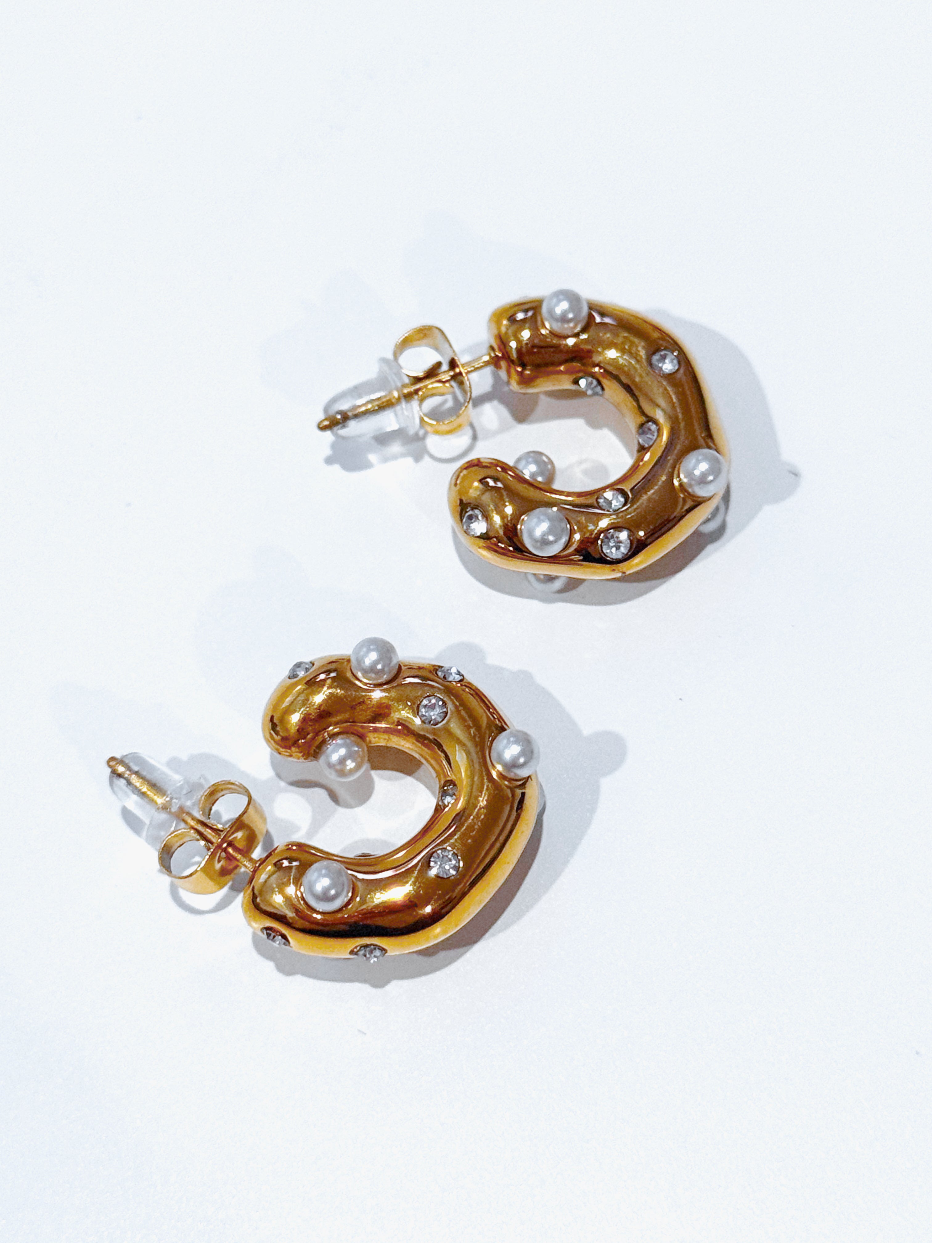 pearl dots hoops