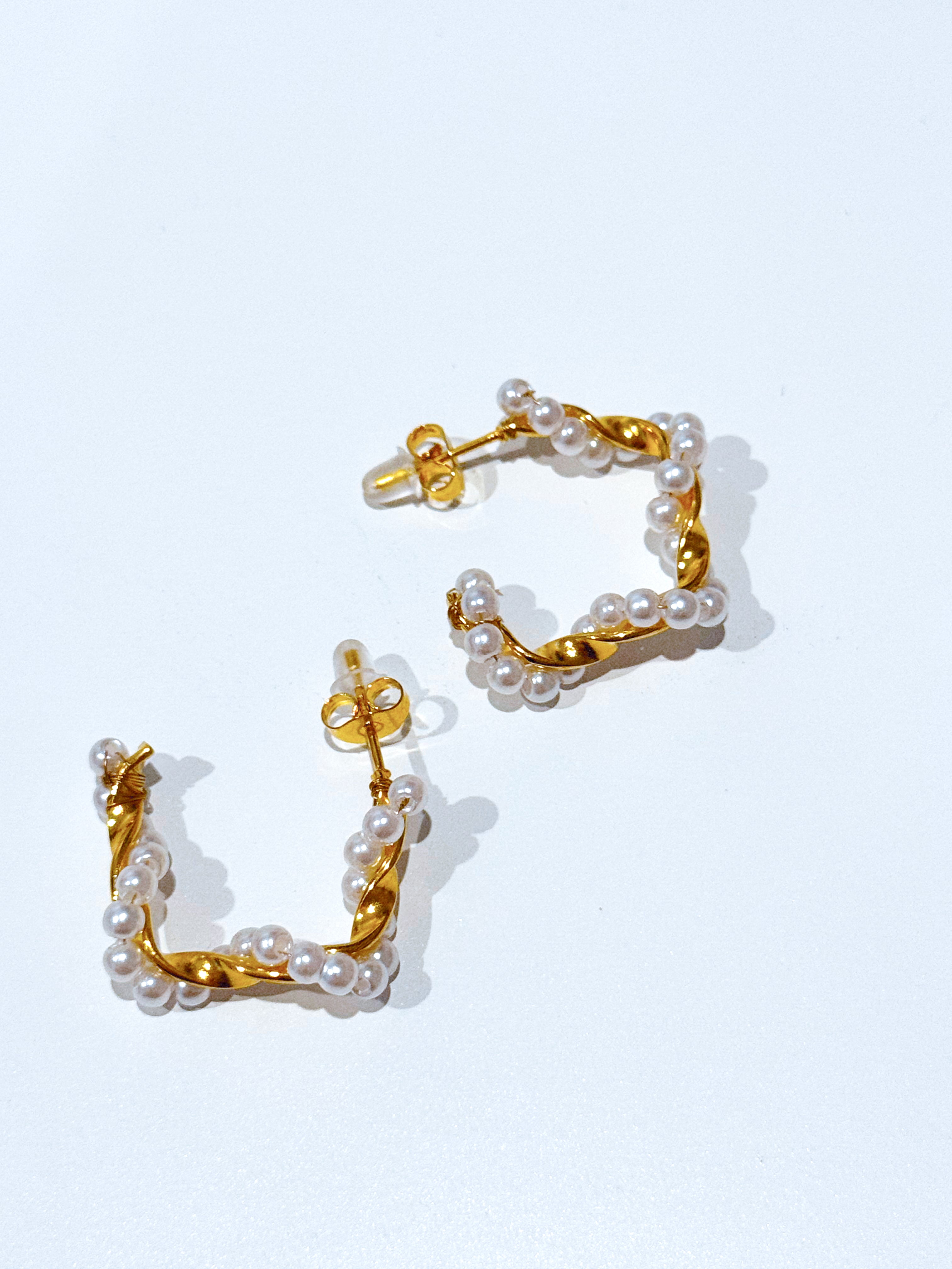 pearl twirls hoops