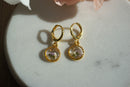 gold bouquet hoop earrings