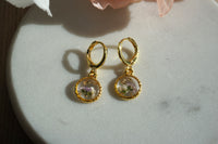 gold bouquet hoop earrings