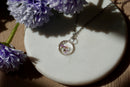 silver wildflowers floral necklace
