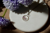silver wildflowers floral necklace