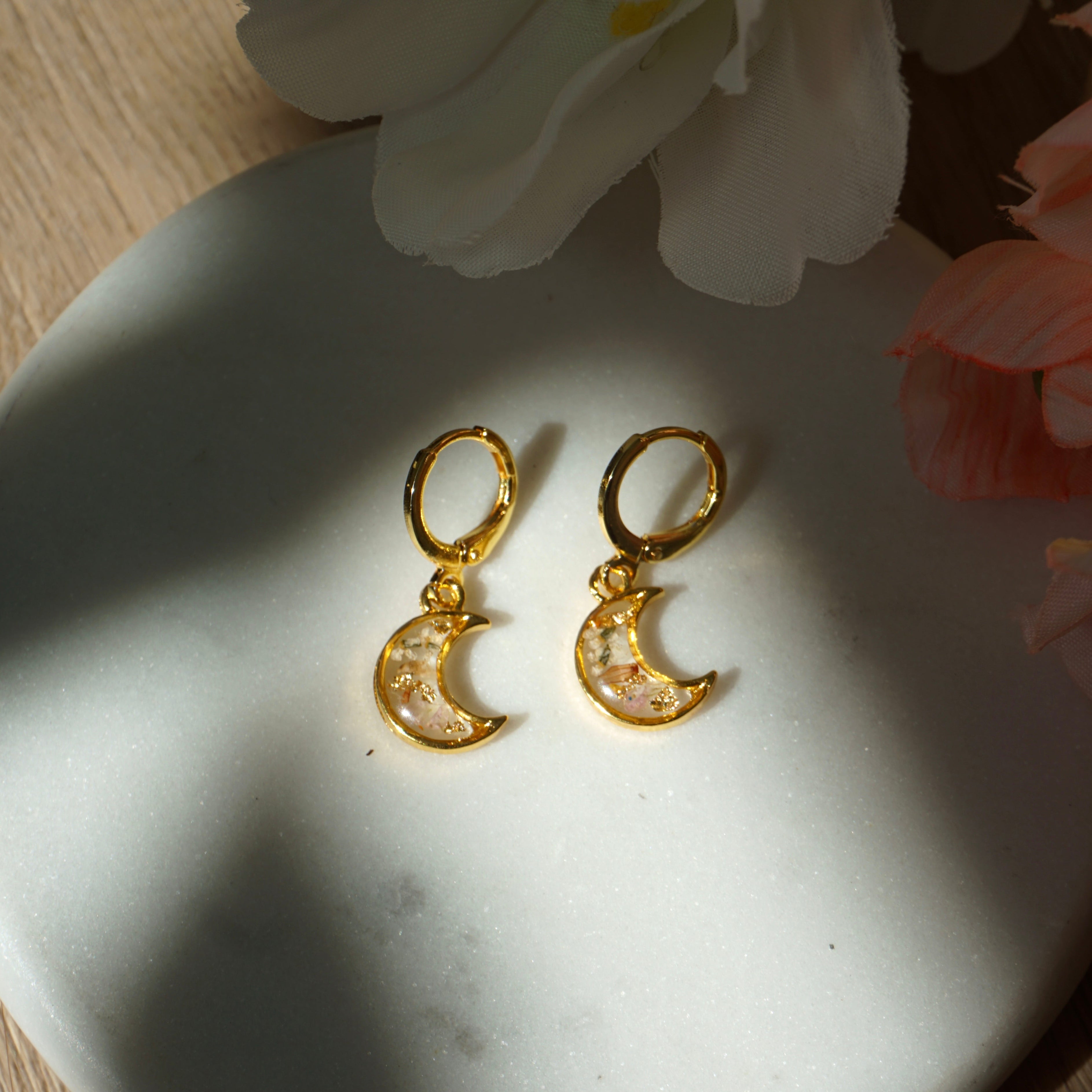 crescent floral hoops