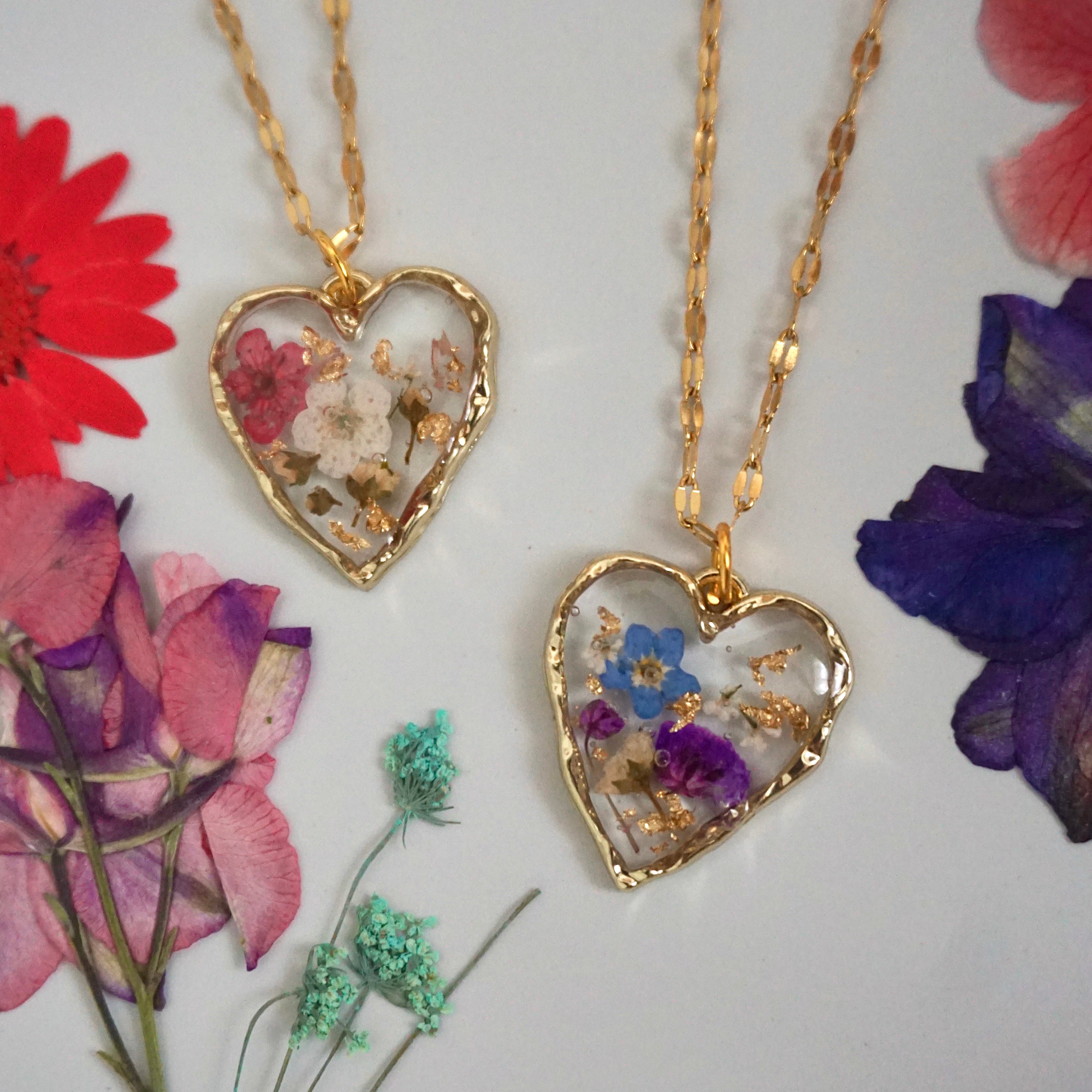 Floral Heart Pendant Necklace