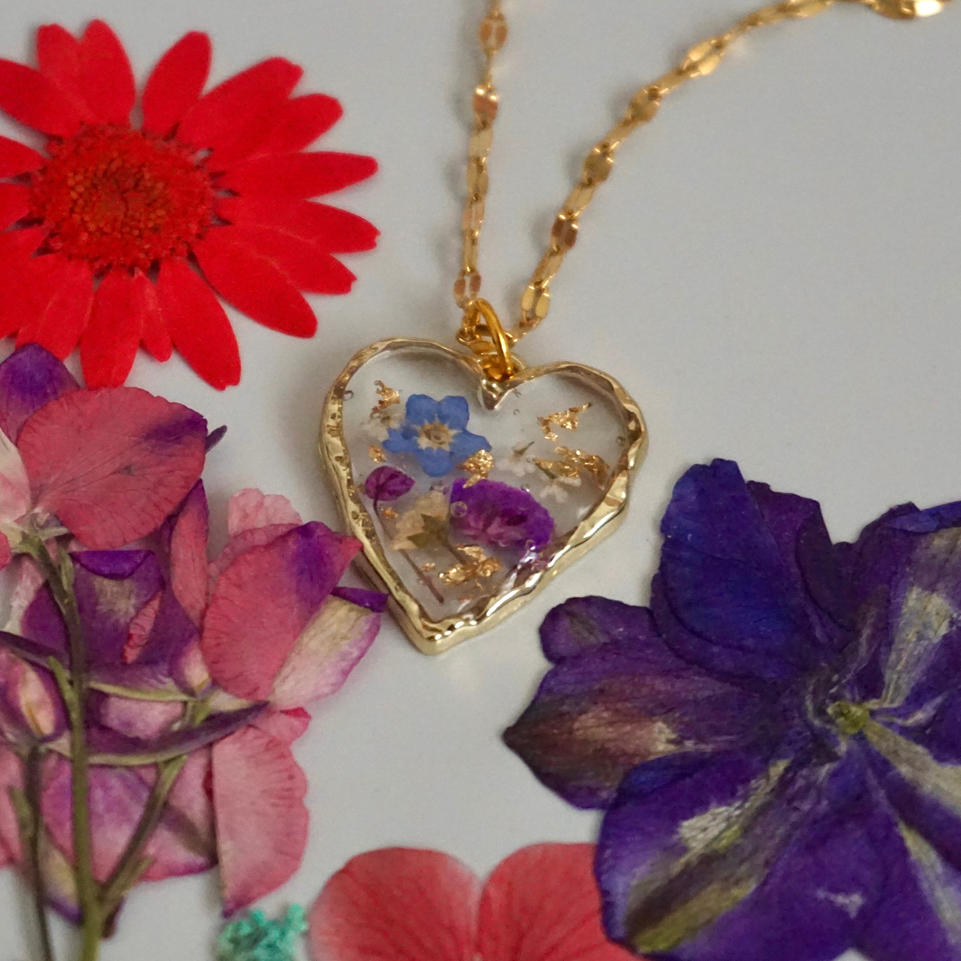 Floral Heart Pendant Necklace