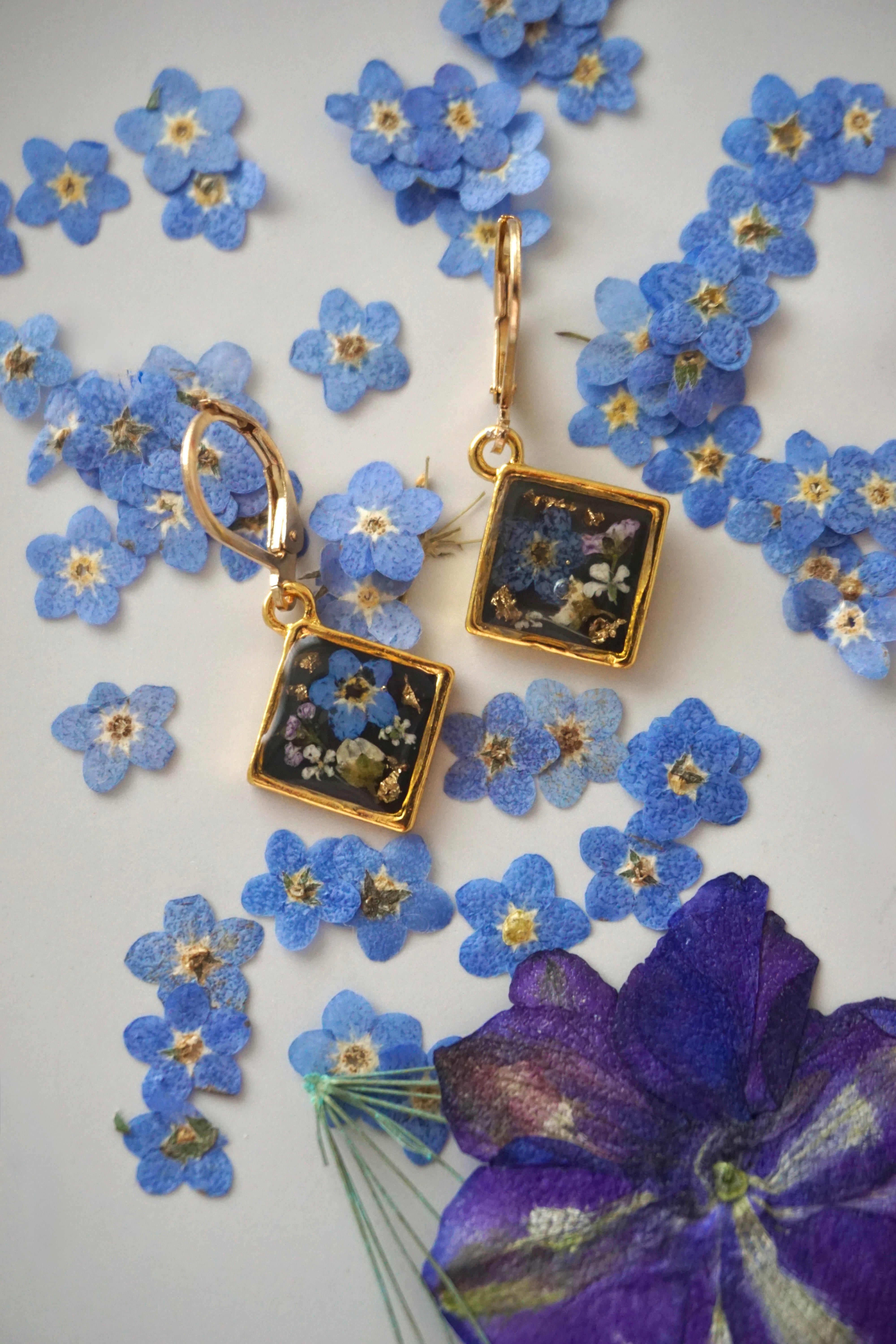 Forget Me Not Diamond Hoops