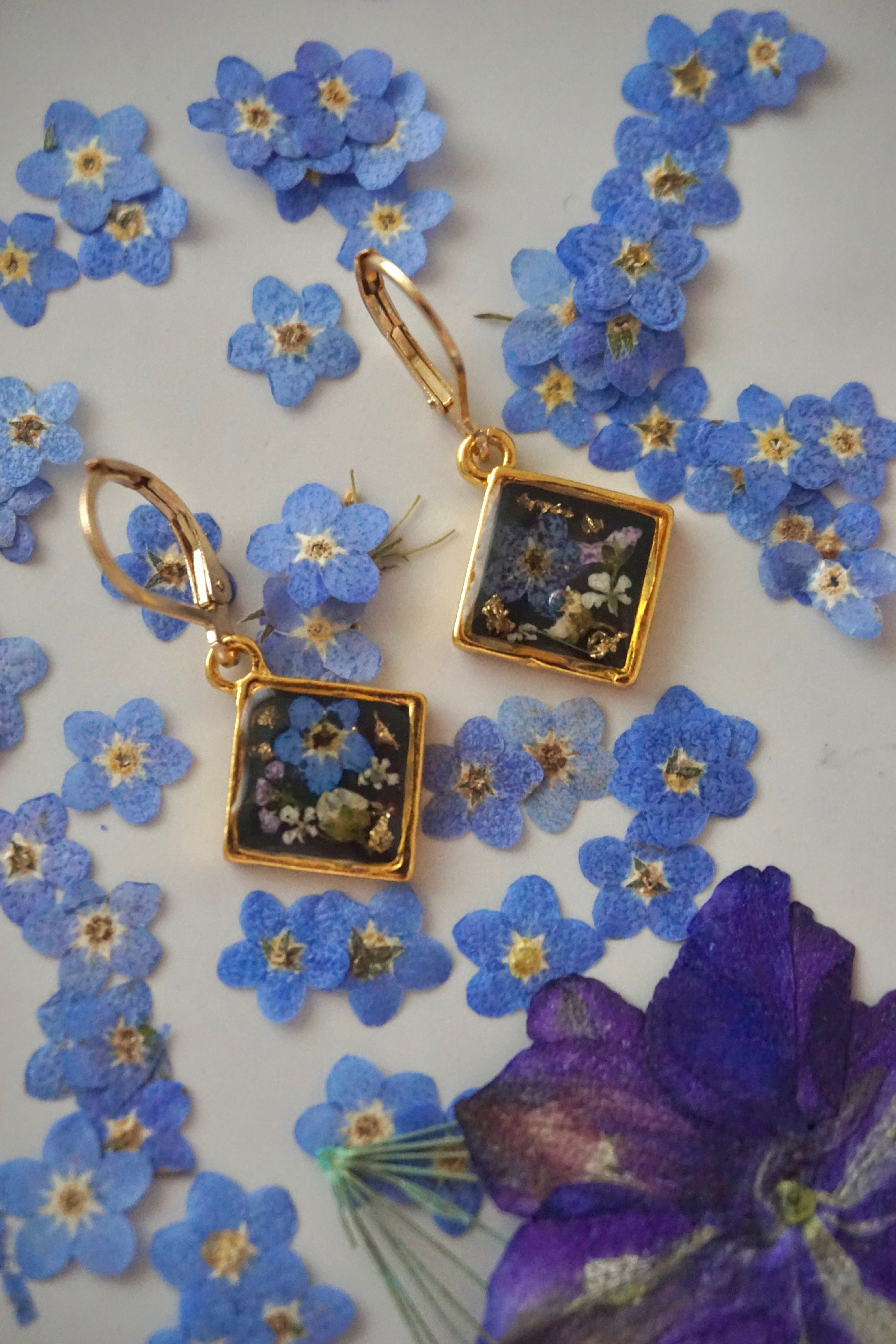 Forget Me Not Diamond Hoops