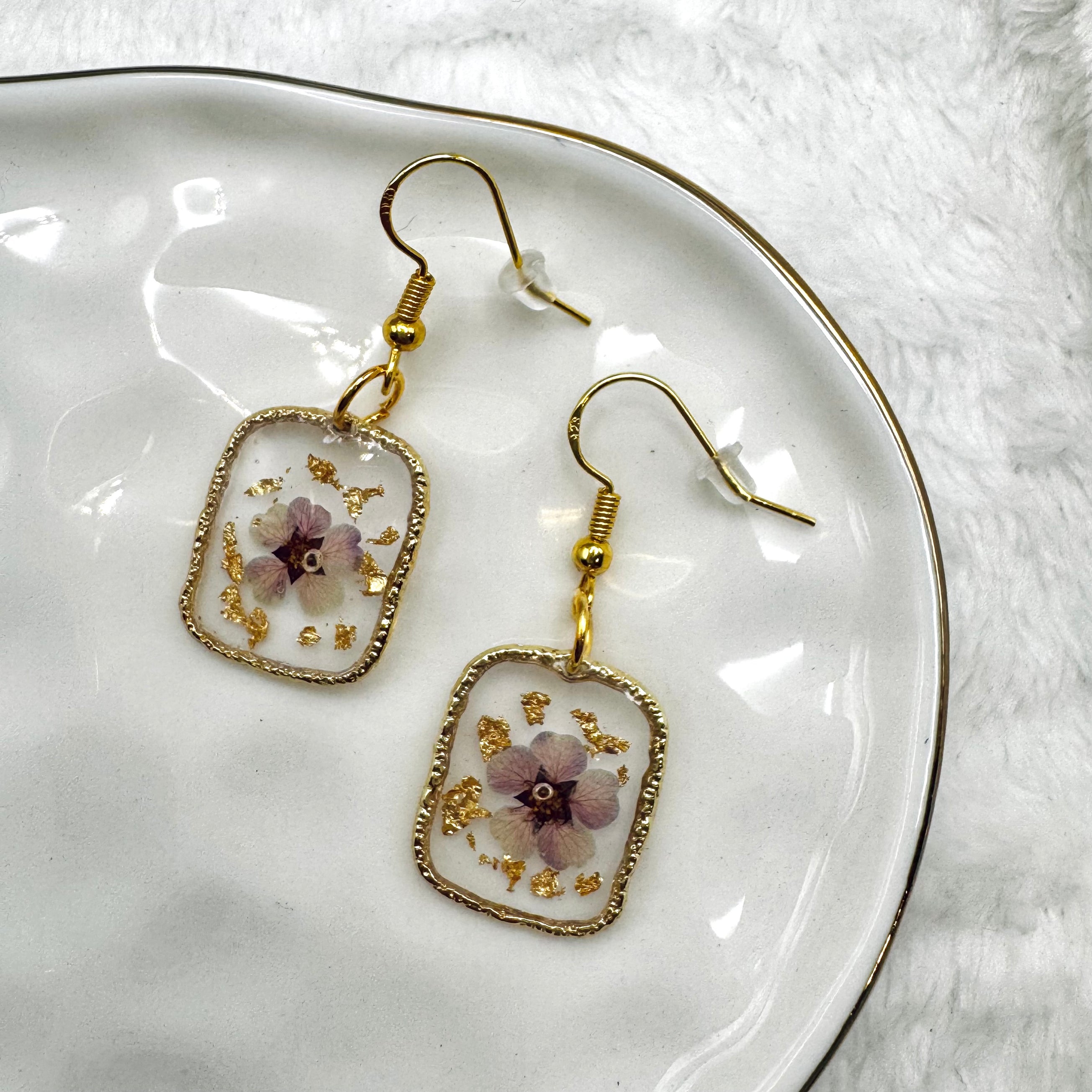 bloom in square earrings