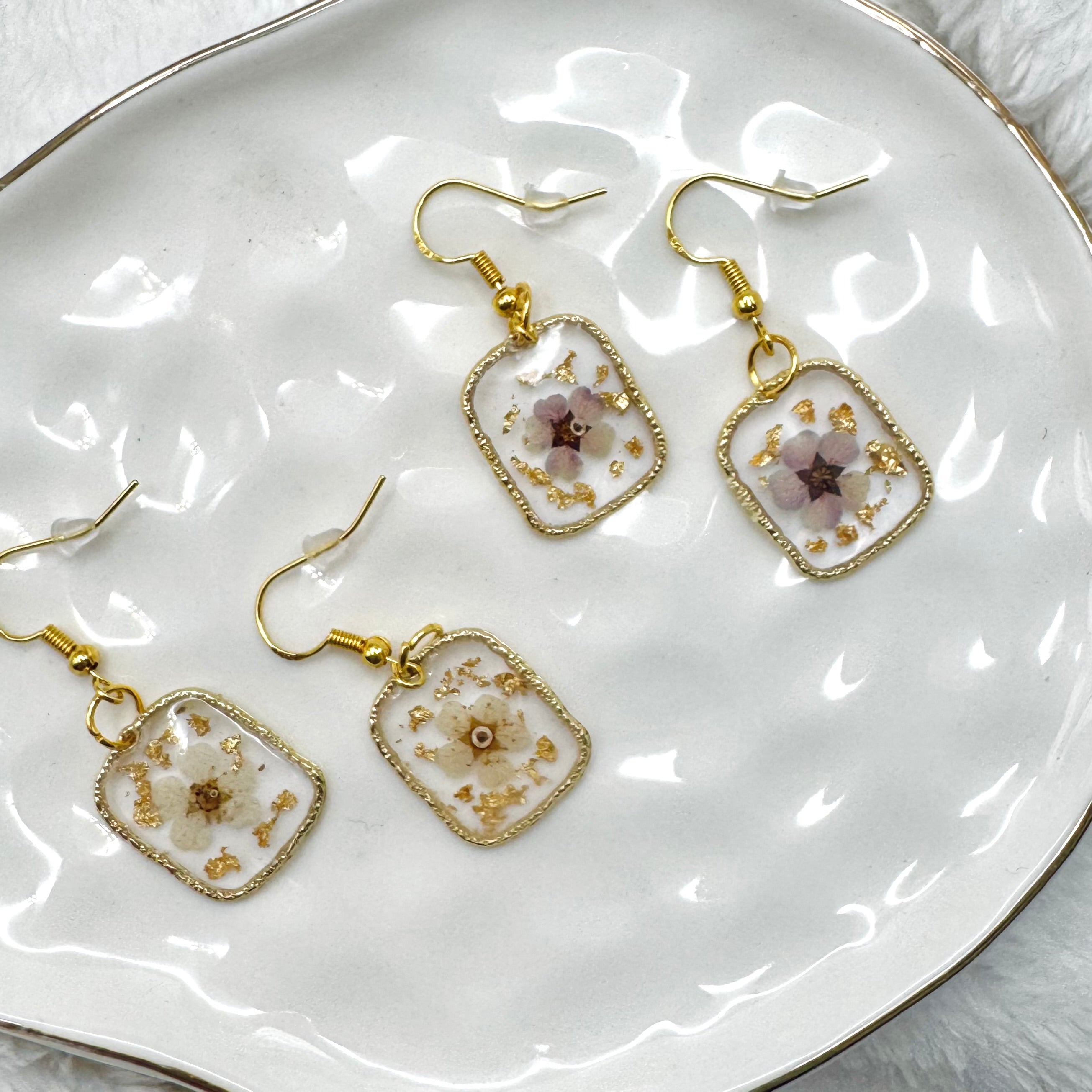 bloom in square earrings