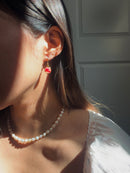 Pressed Rose Garden Flower Hoop Earrings