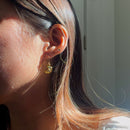 Pressed Flower Crescent Moon Earrings