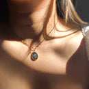 vintage pressed flower pendant necklace