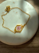 hexagon floral bracelet