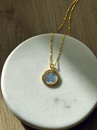 Forget-Me-Not Flower Pendant Necklace