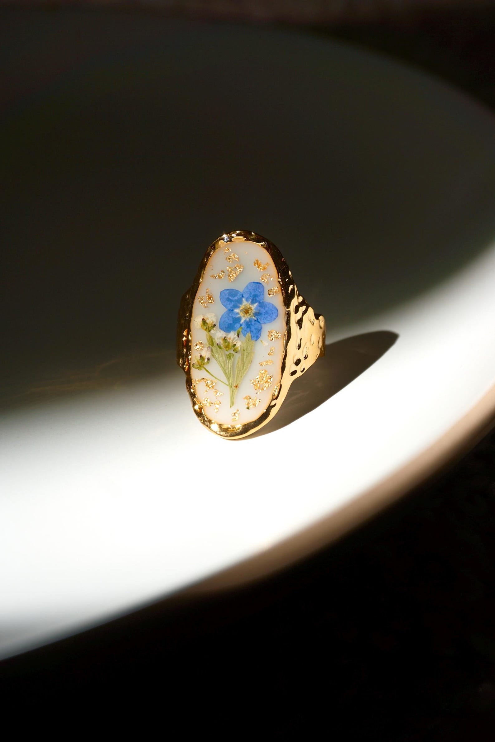 Forget-Me-Not Flower Statement Ring