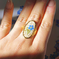 Forget-Me-Not Flower Statement Ring