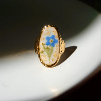 Forget-Me-Not Flower Statement Ring