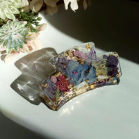 Violet Flowers Hair Claw Clip