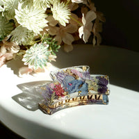 Violet Flowers Hair Claw Clip