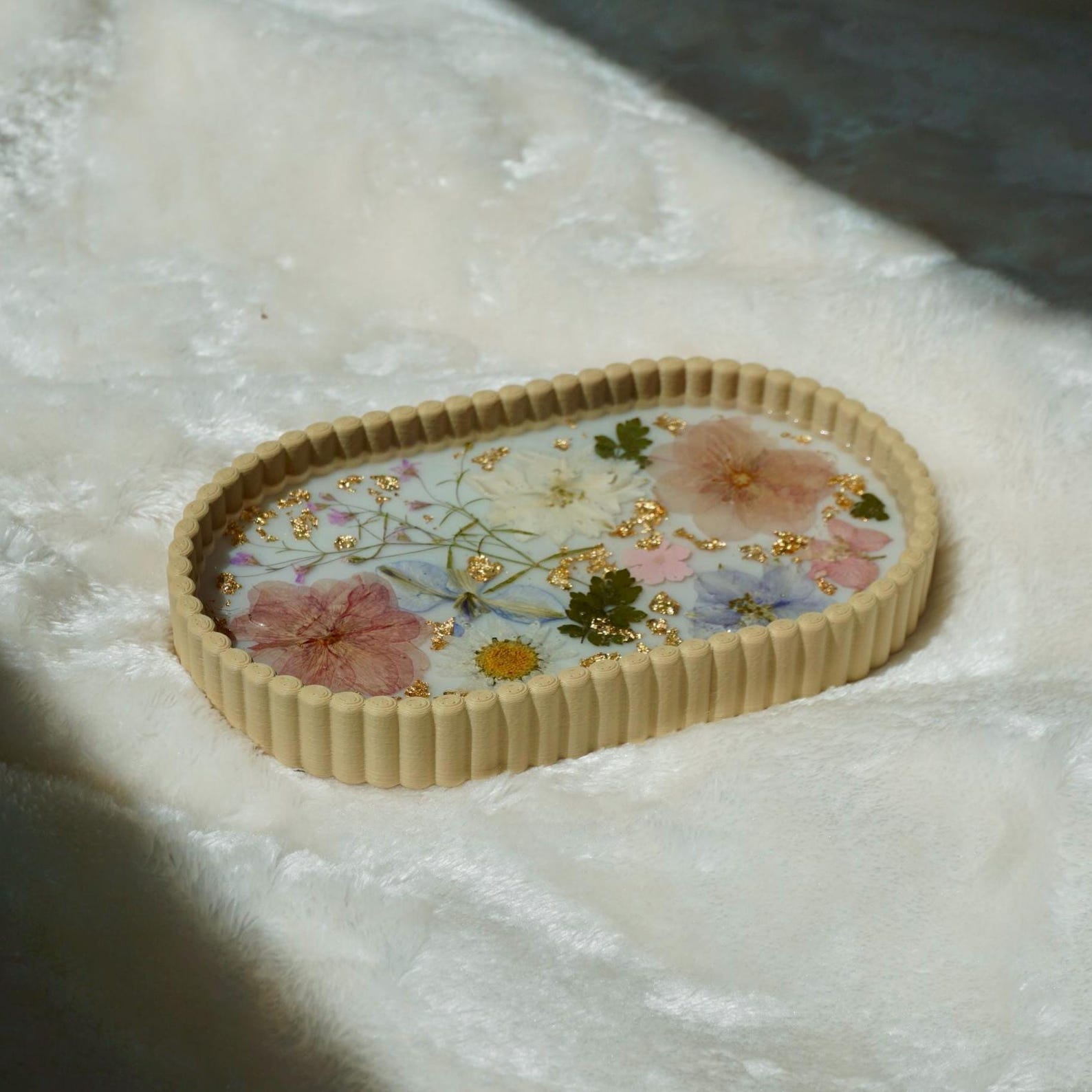 3D printed pressed flower decorative tray