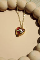 heart pressed flower locket necklace