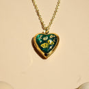 heart pressed flower locket necklace
